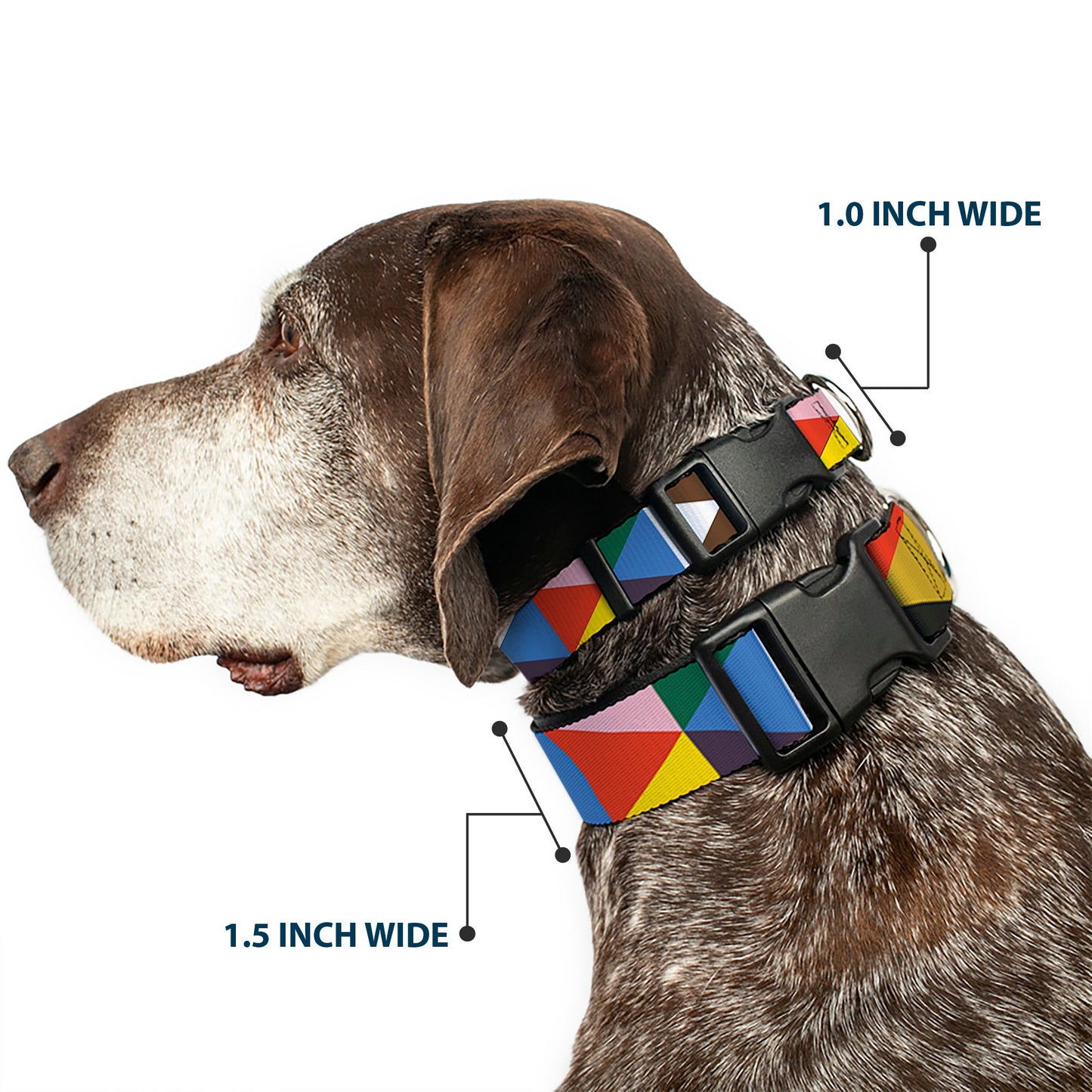 Plastic Clip Collar - Geometric Triangle Blocks Multi Color