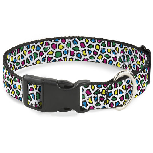 Plastic Clip Collar - Leopard White/Multi Color