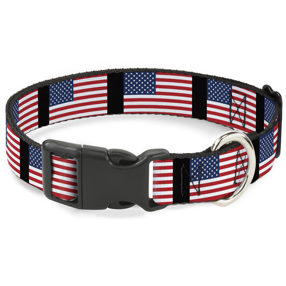 Plastic Clip Collar - United States Flags