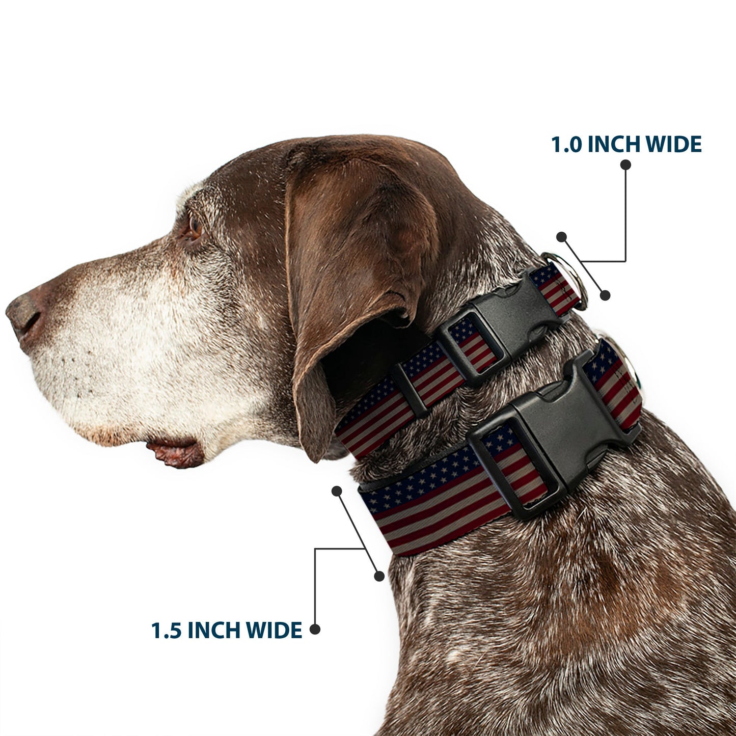 Plastic Clip Collar - United States Flag Stars & Stripes Distressed