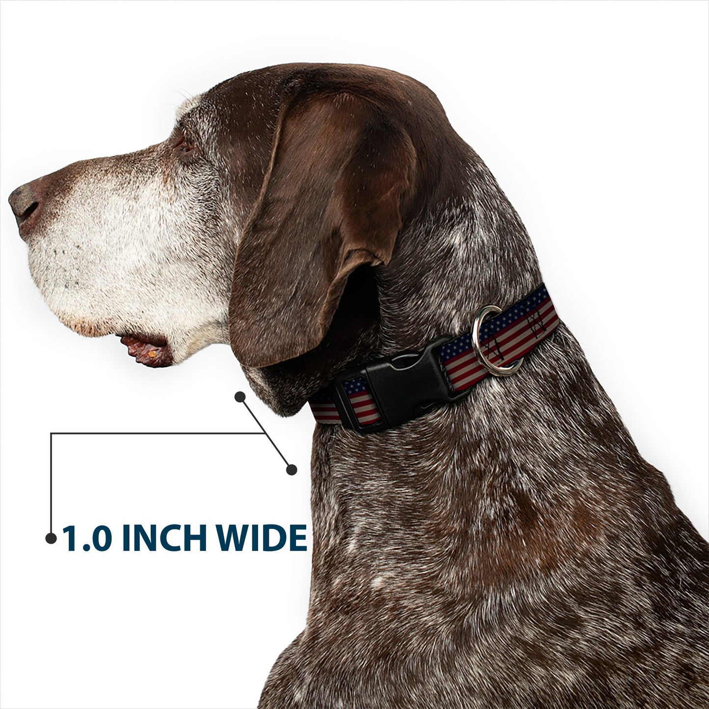 Plastic Clip Collar - United States Flag Stars & Stripes Distressed
