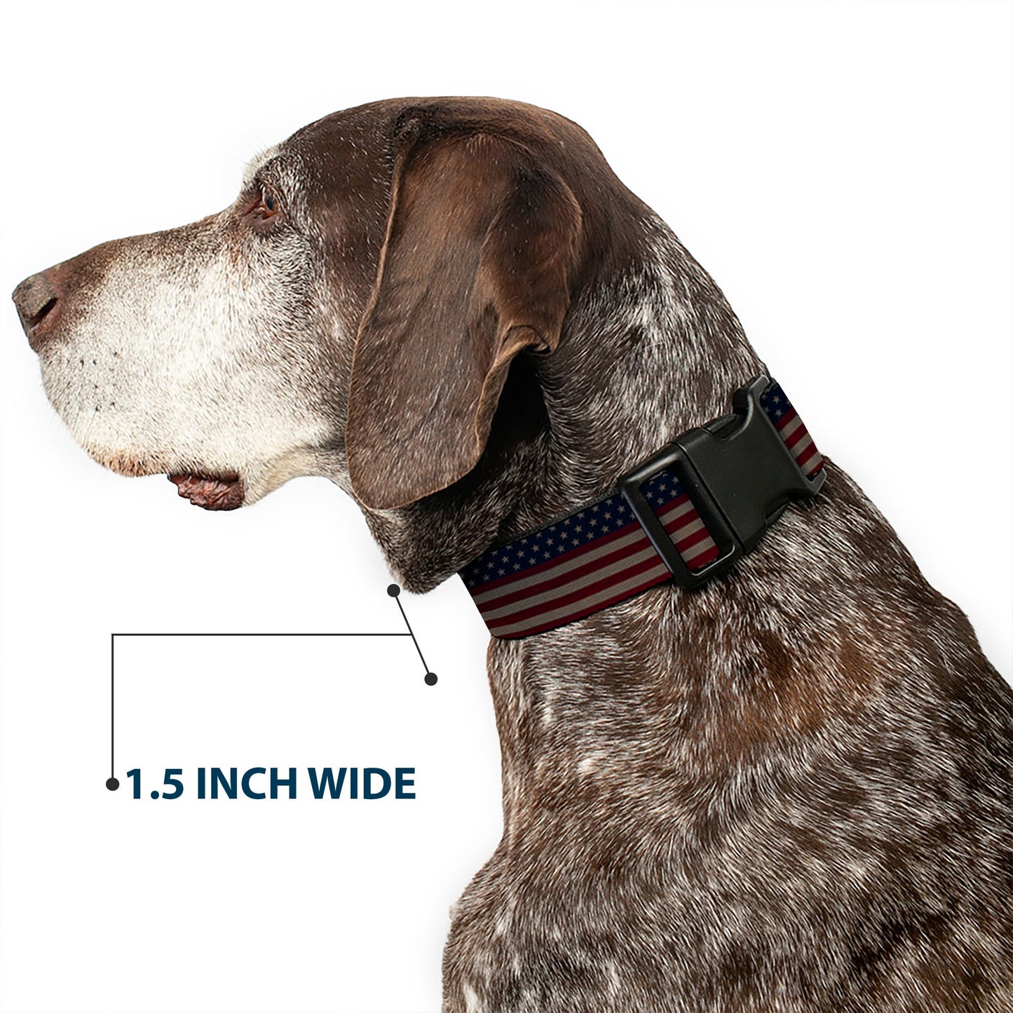 Plastic Clip Collar - United States Flag Stars & Stripes Distressed