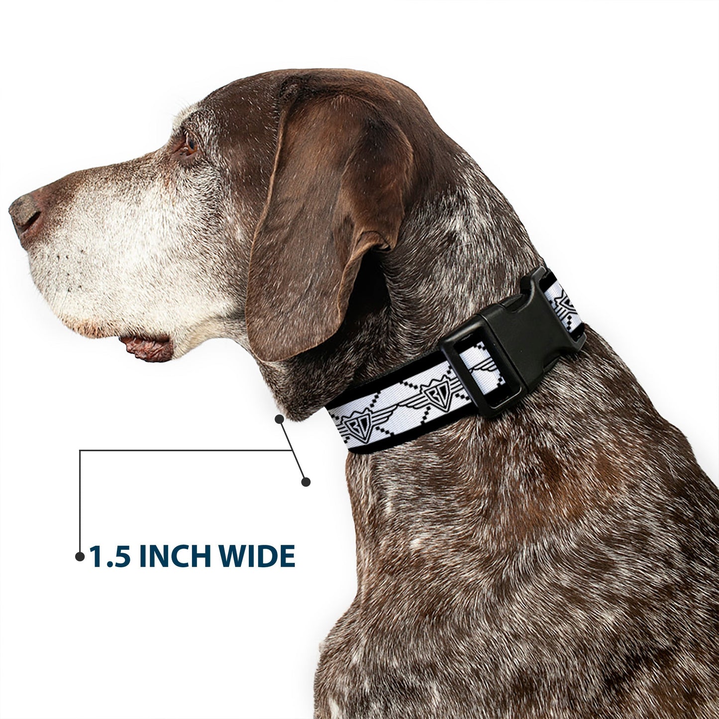 Plastic Clip Collar - BD Monogram2 White/Black