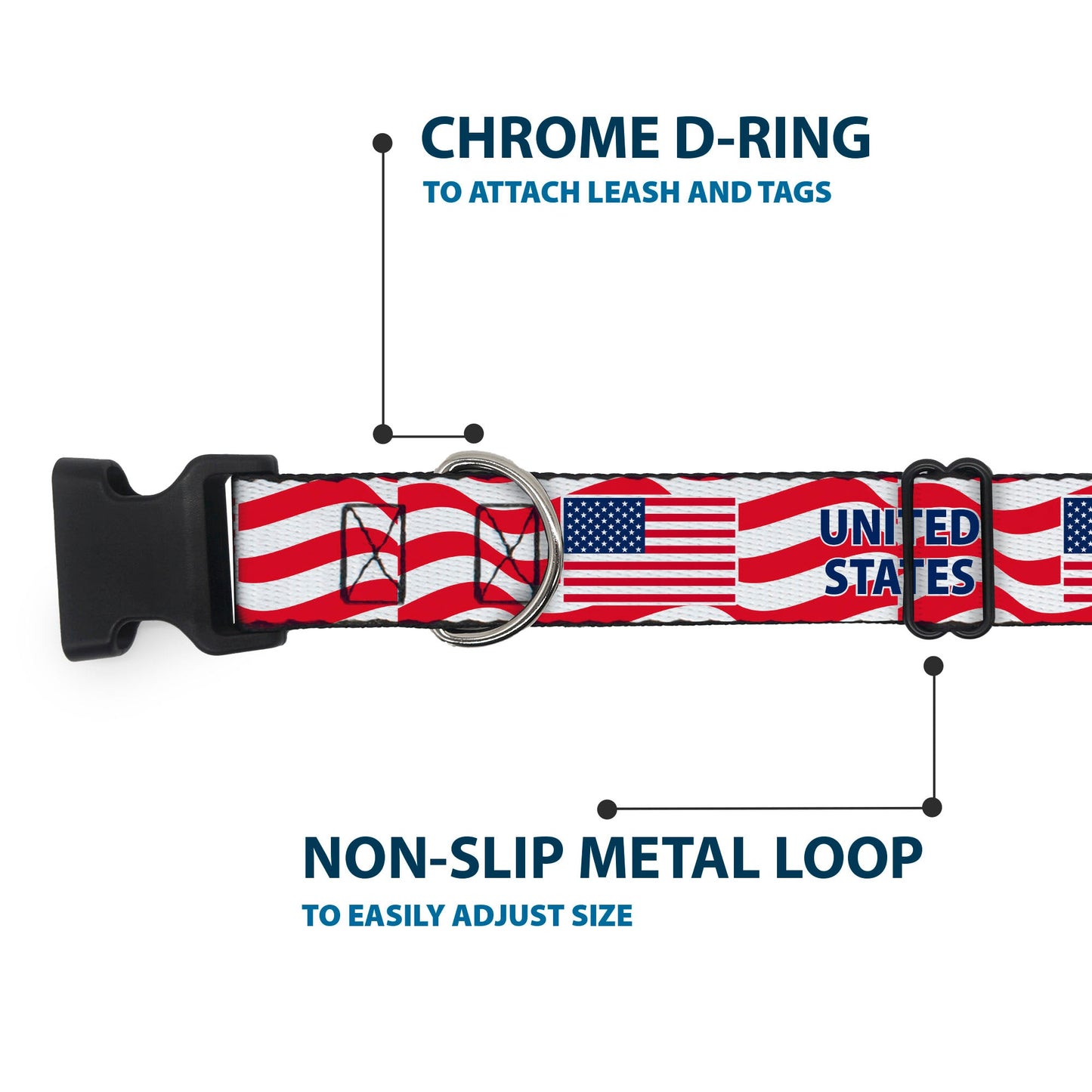 Plastic Clip Collar - Global Soccer Cup Series United States Spirit Flag