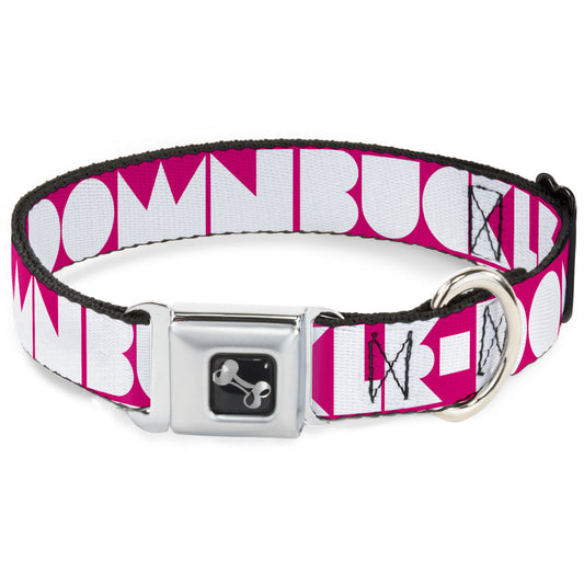 Dog Bone Seatbelt Buckle Collar - BUCKLE-DOWN Shapes Hot Pink/White