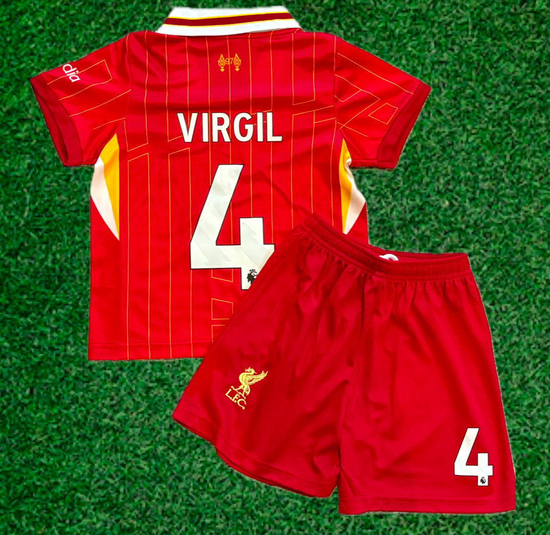 Virgil van Dijk Liverpool Kids Jersey Set Soccer Football Toddler Youth Tshirt