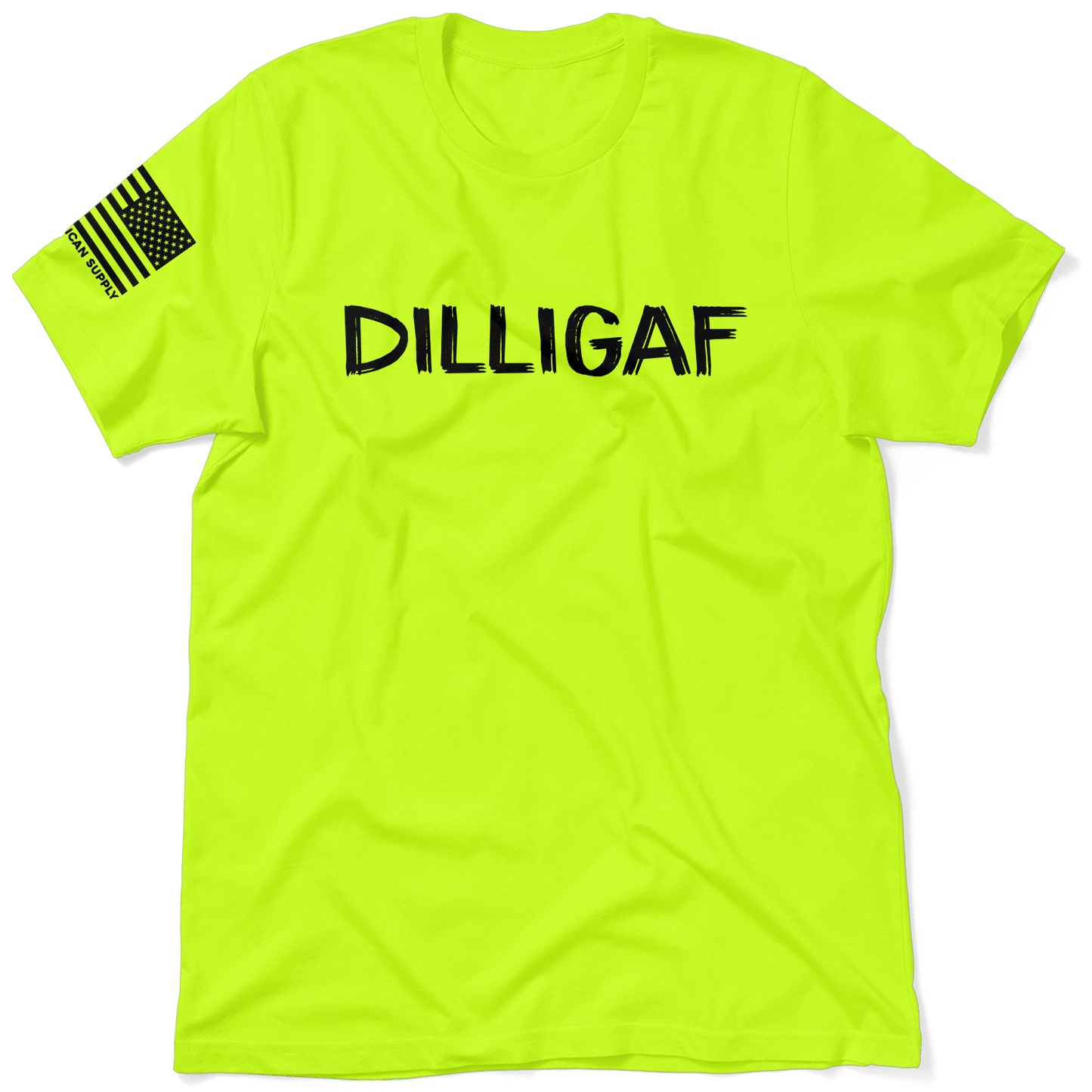 DILLIGAF  - Safety Yellow T-Shirt