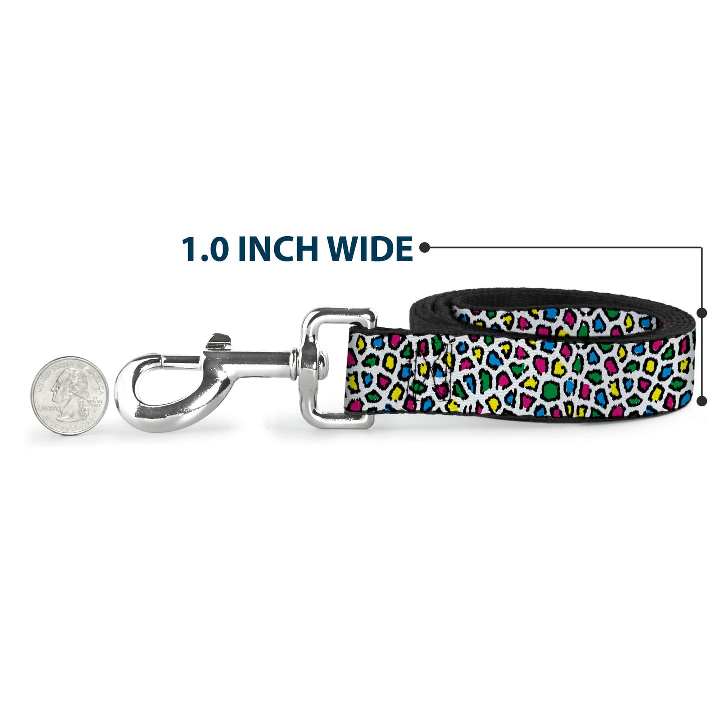 Dog Leash - Leopard White/Multi Color