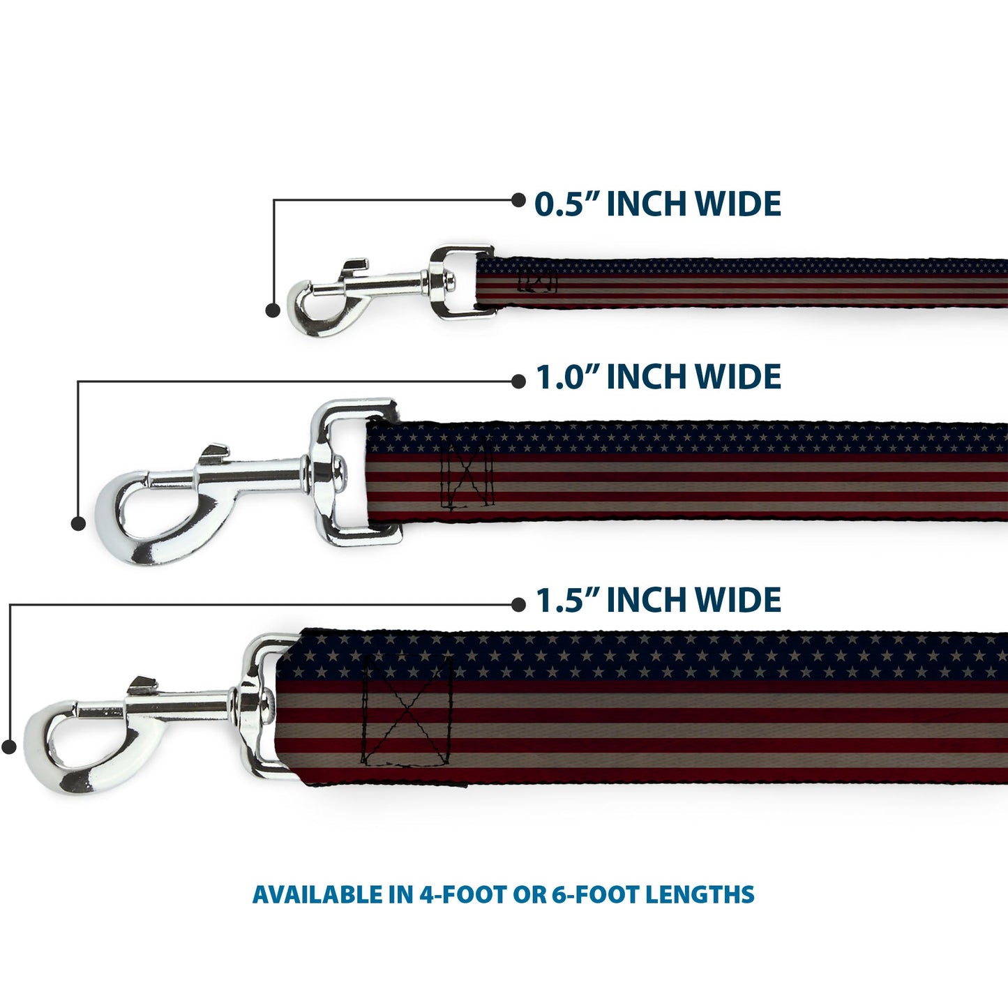 Dog Leash - United States Flag Stars & Stripes Distressed