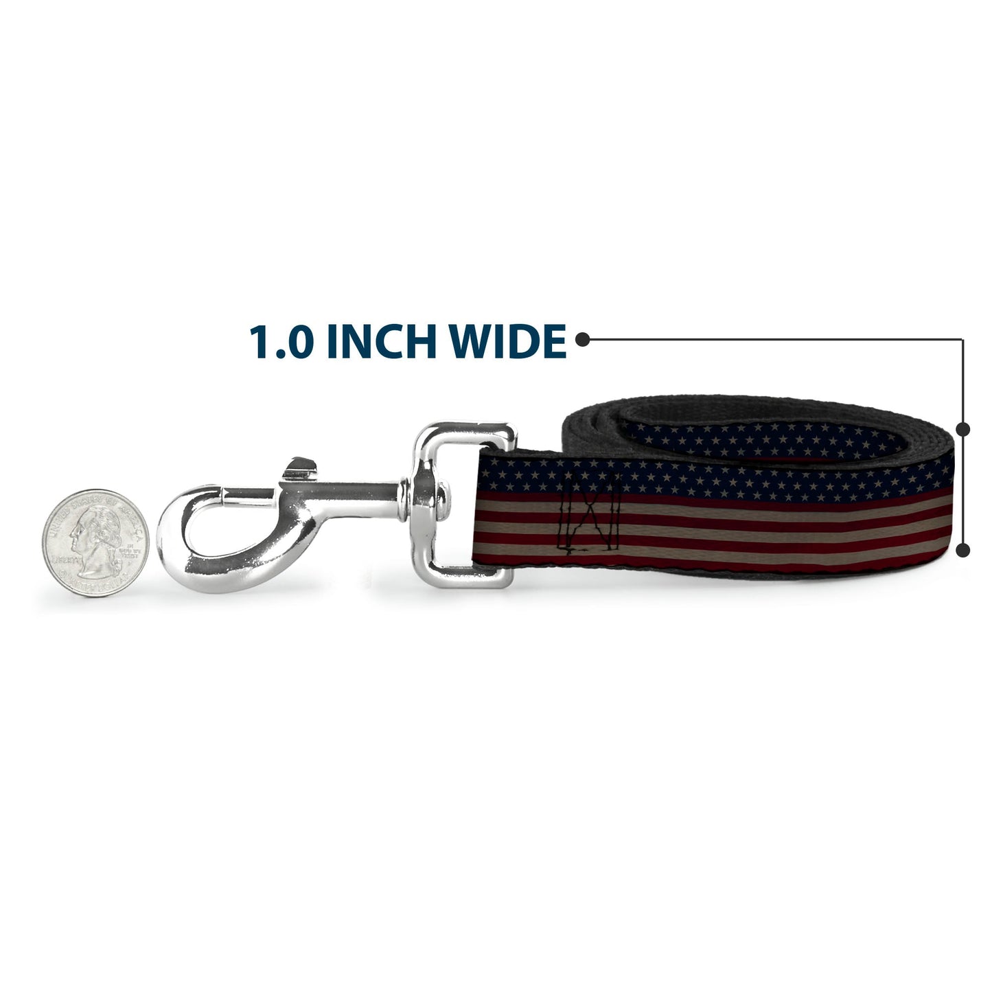 Dog Leash - United States Flag Stars & Stripes Distressed