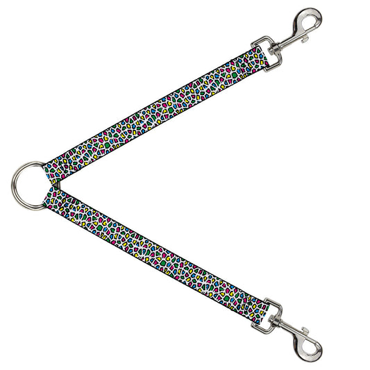 Dog Leash Splitter - Leopard White/Multi Color