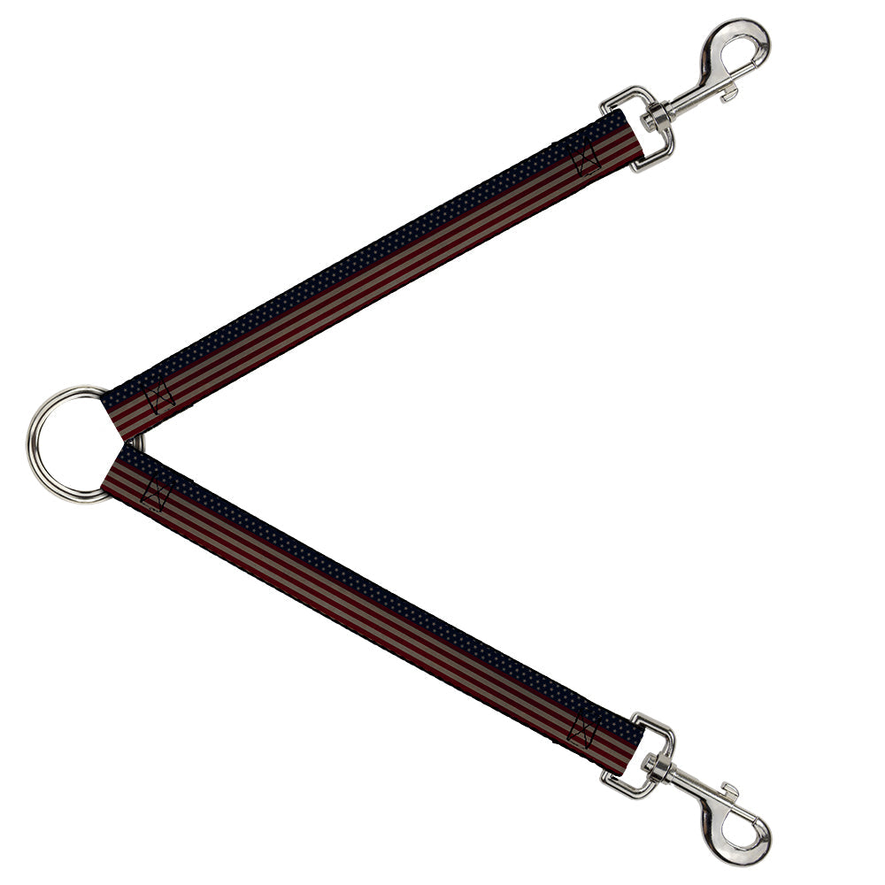 Dog Leash Splitter - United States Flag Stars & Stripes Distressed
