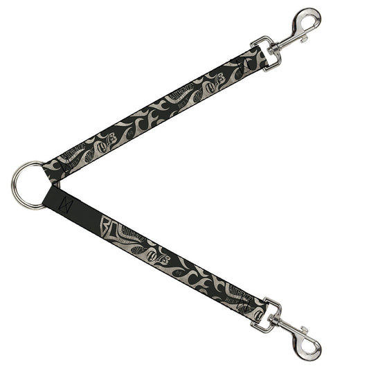 Dog Leash Splitter - BD AUTHENTIC SEATBELT BELT SINCE 1993 Flames Olive/Tan