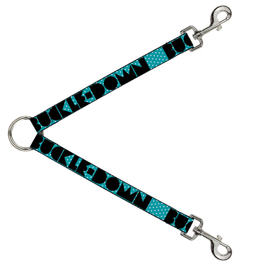 Dog Leash Splitter - BUCKLE-DOWN Shapes Dot Turquoise/White/Black