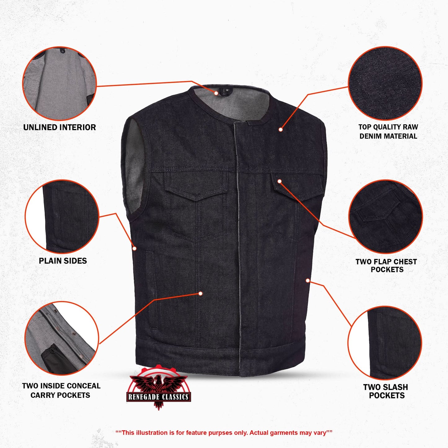 Dirt Nap Men’s Denim Motorcycle Vest