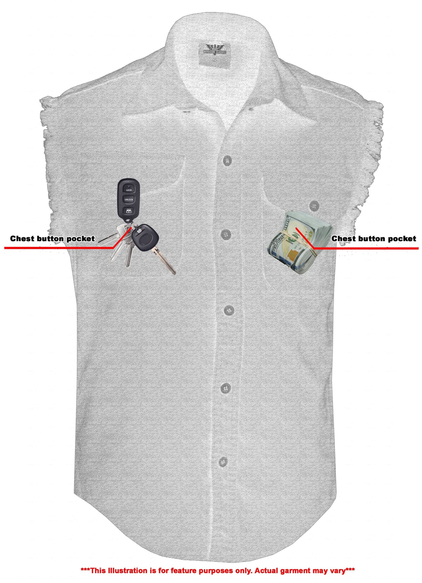Men's Black Lightweight Sleeveless Denim Shirt
