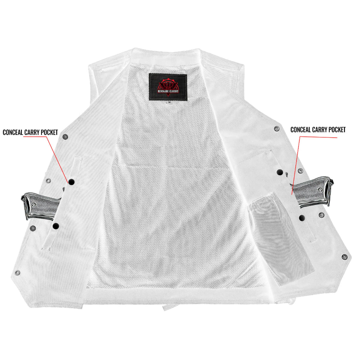 Men's Traditional Denim Motorcycle Vest with Side Laces – Smart Access Pockets