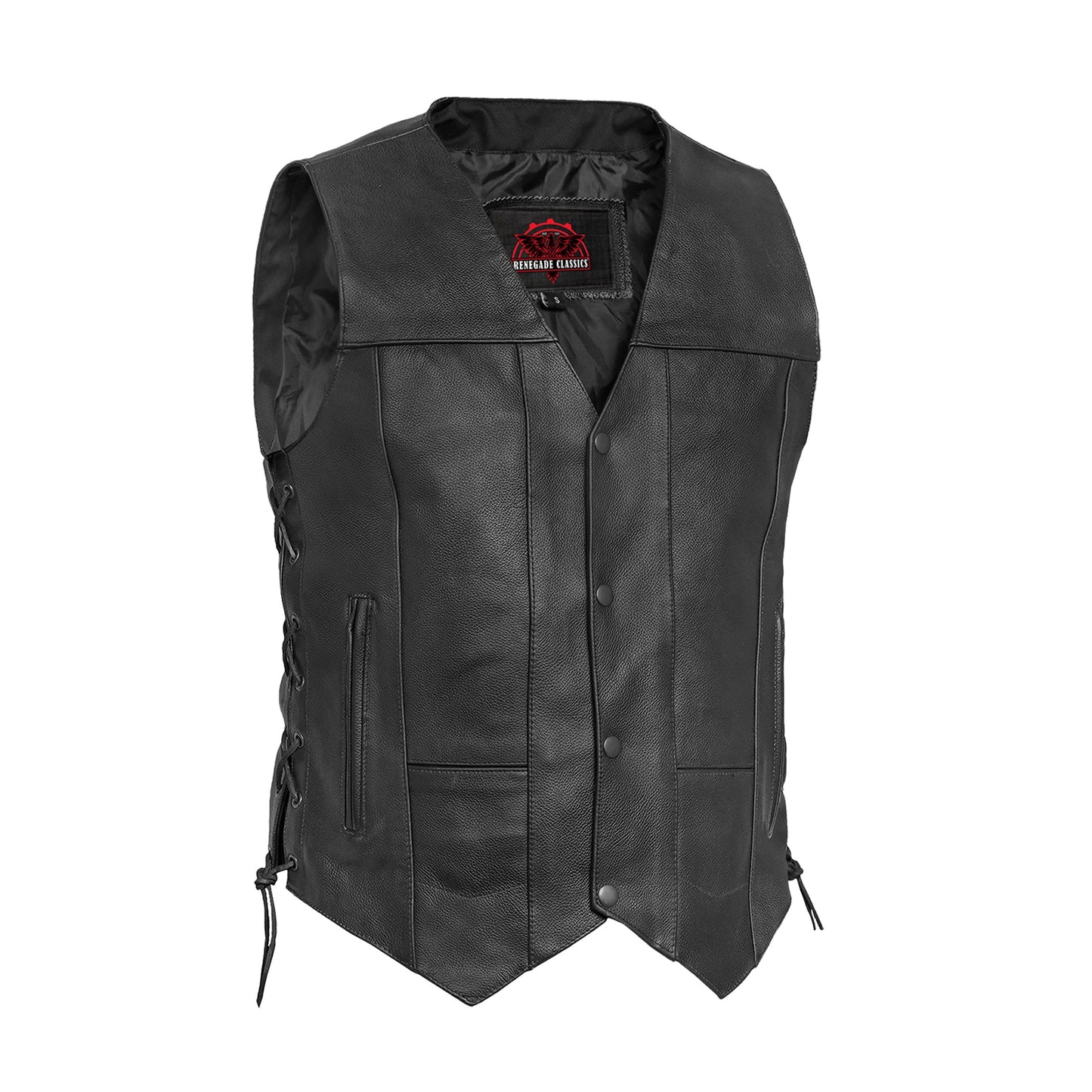 Men's Line Ranger Multi-Pocket Motorcycle Vest - Black