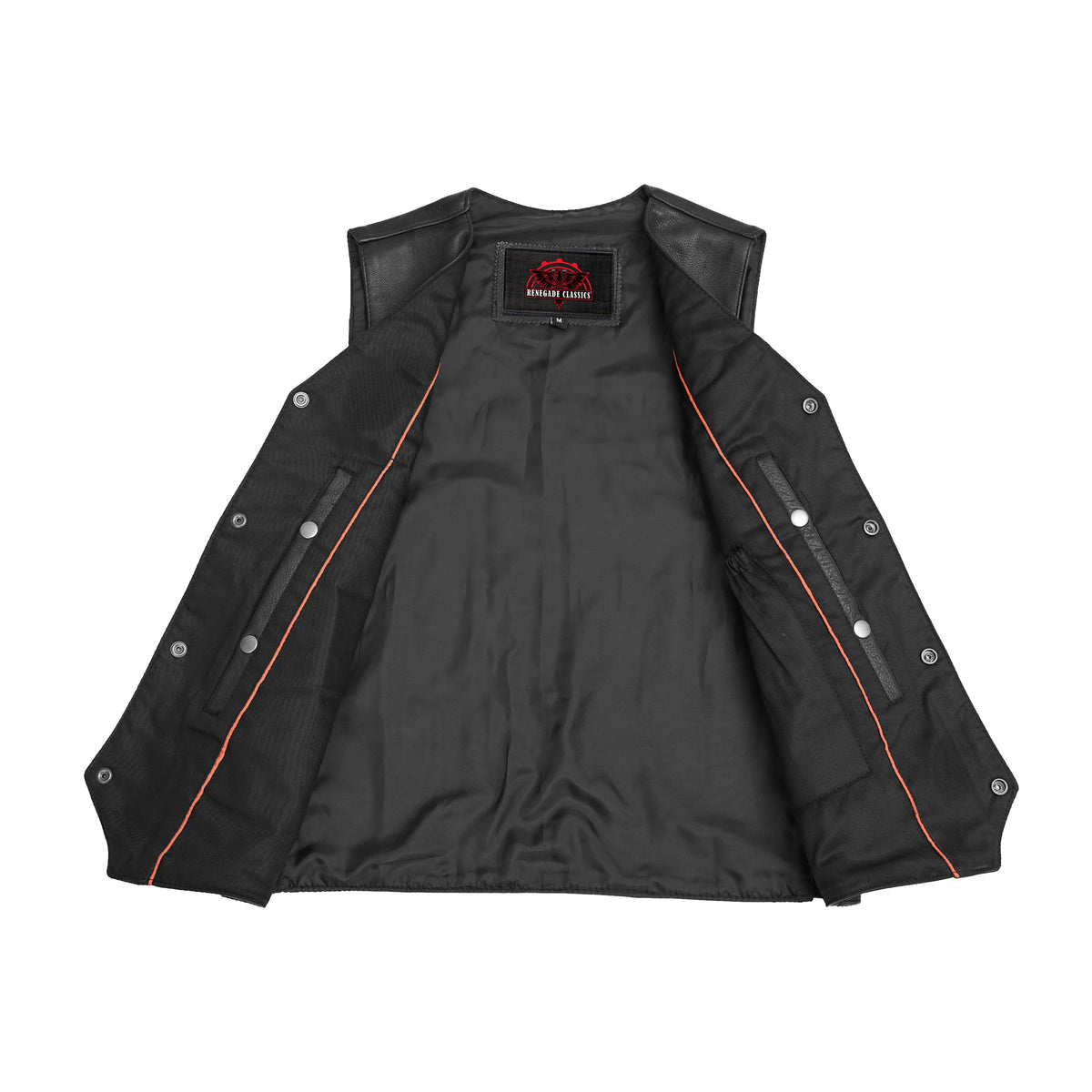 Men's Single Back Panel motorcycle vest