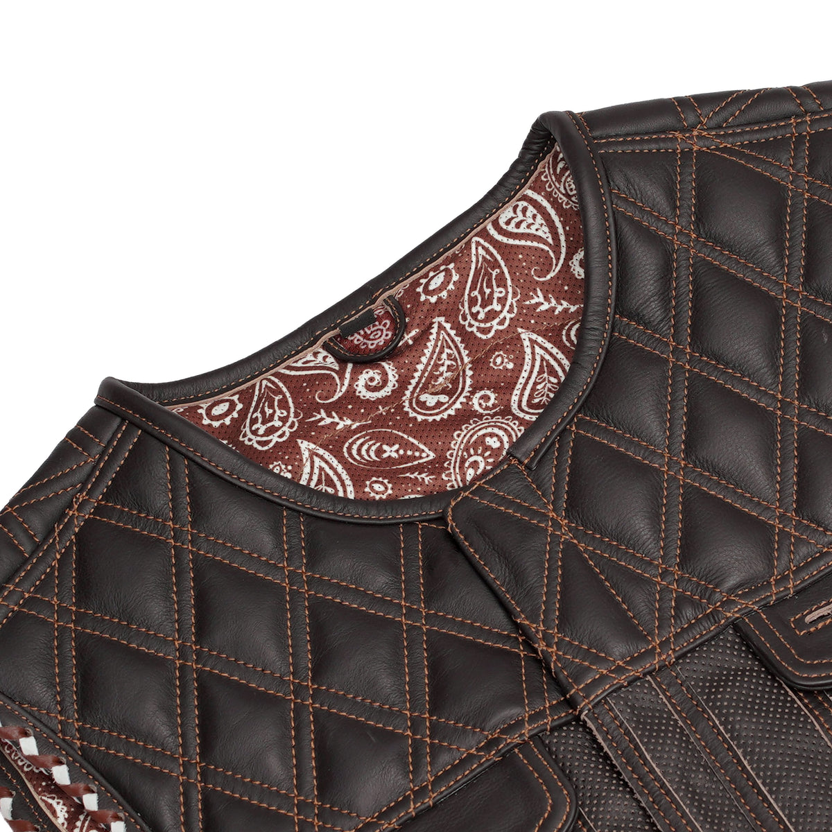 Brex Men’s Leather Motorcycle Vest