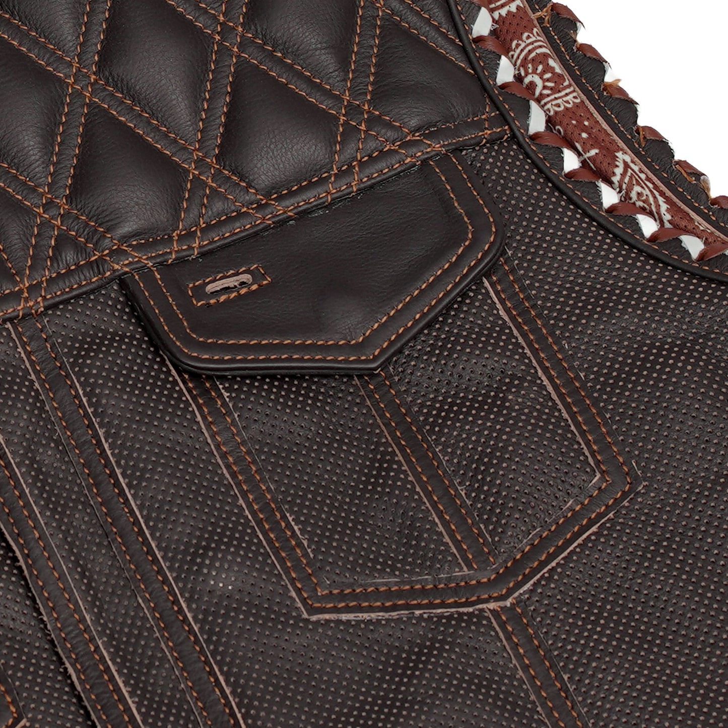 Brex Men’s Leather Motorcycle Vest