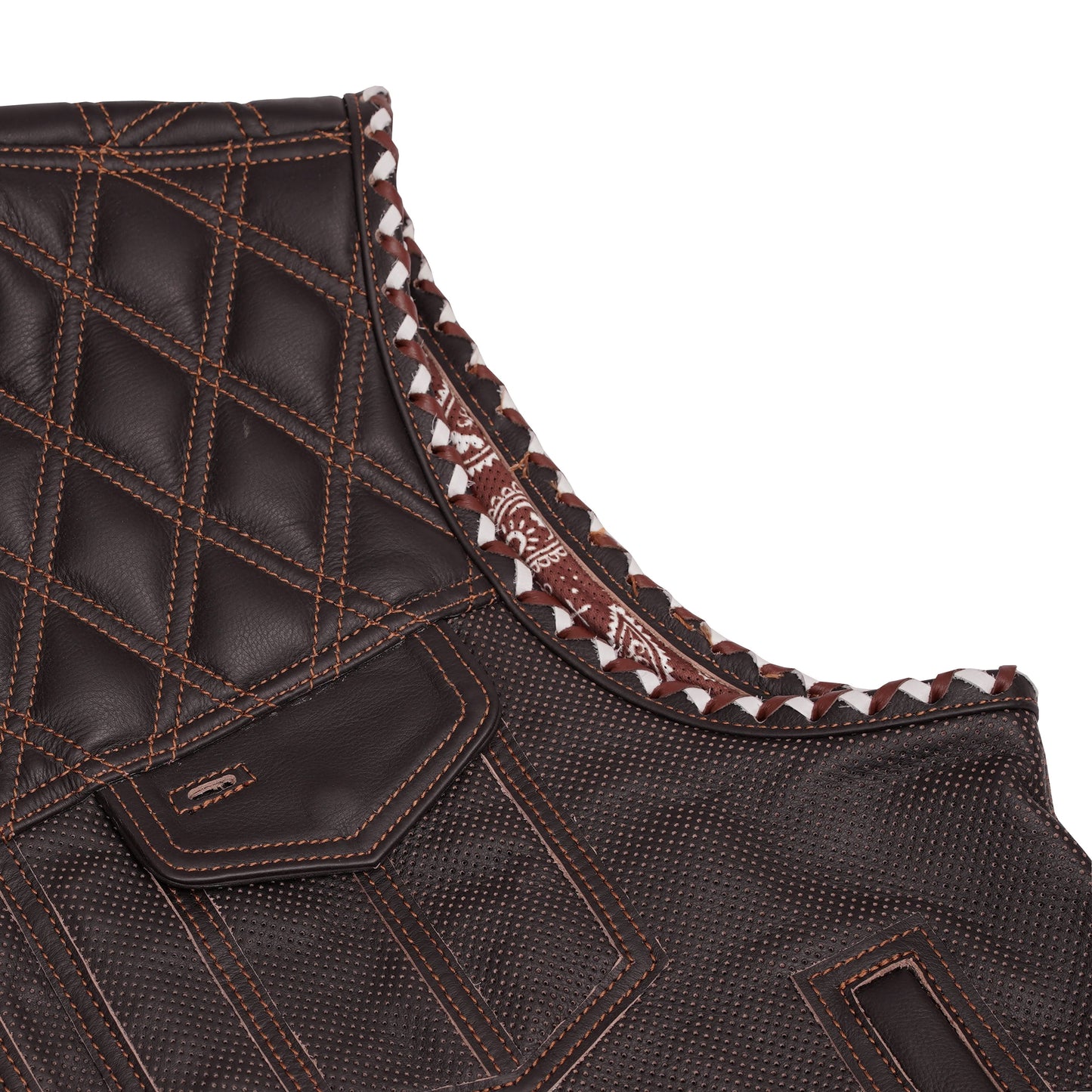 Brex Men’s Leather Motorcycle Vest