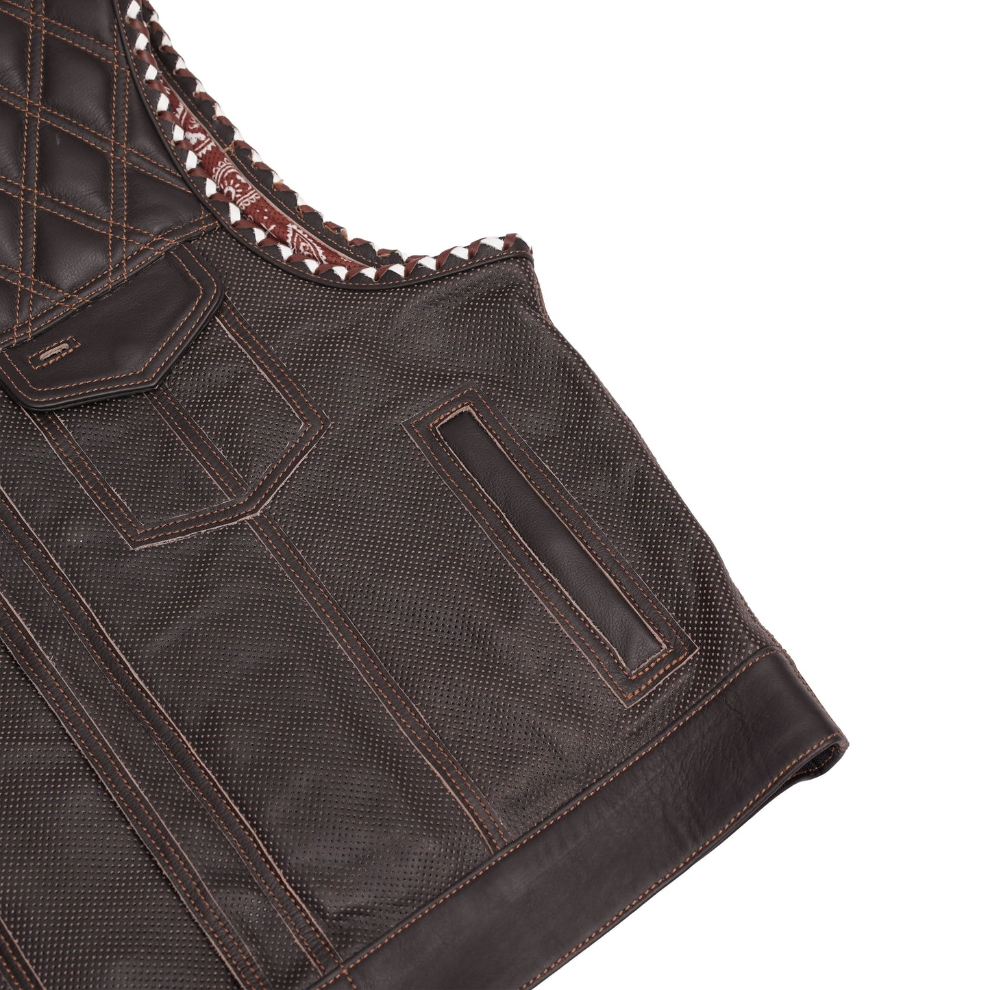 Brex Men’s Leather Motorcycle Vest