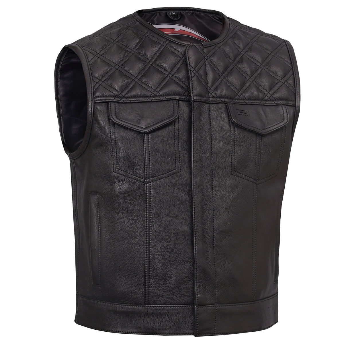 Nocturne Mens Leather Motorcycle Vest