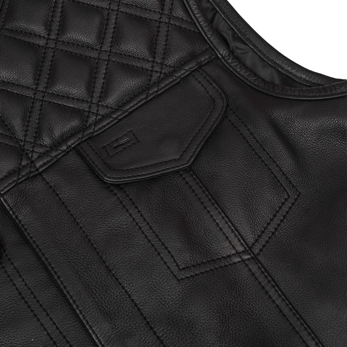 Nocturne Mens Leather Motorcycle Vest