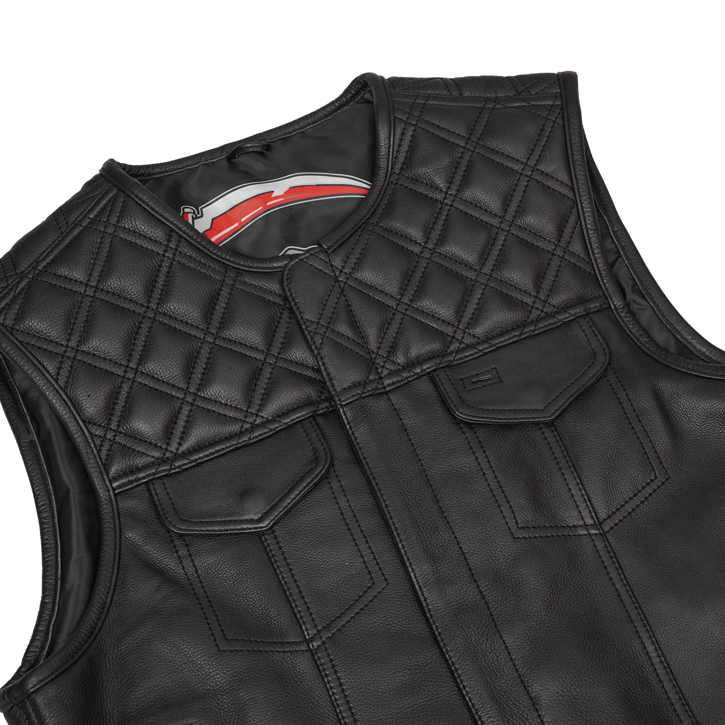Nocturne Mens Leather Motorcycle Vest
