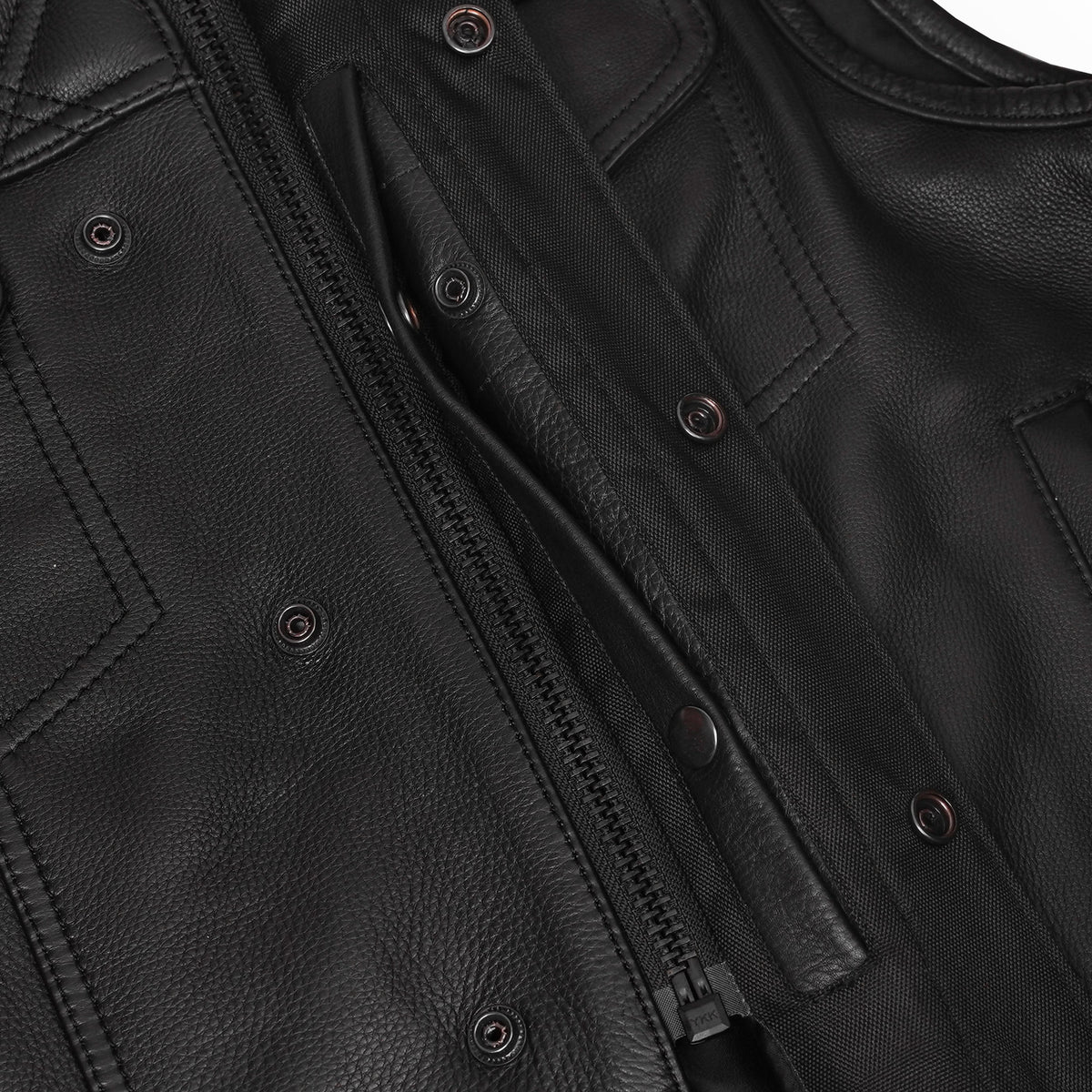 Nocturne Mens Leather Motorcycle Vest