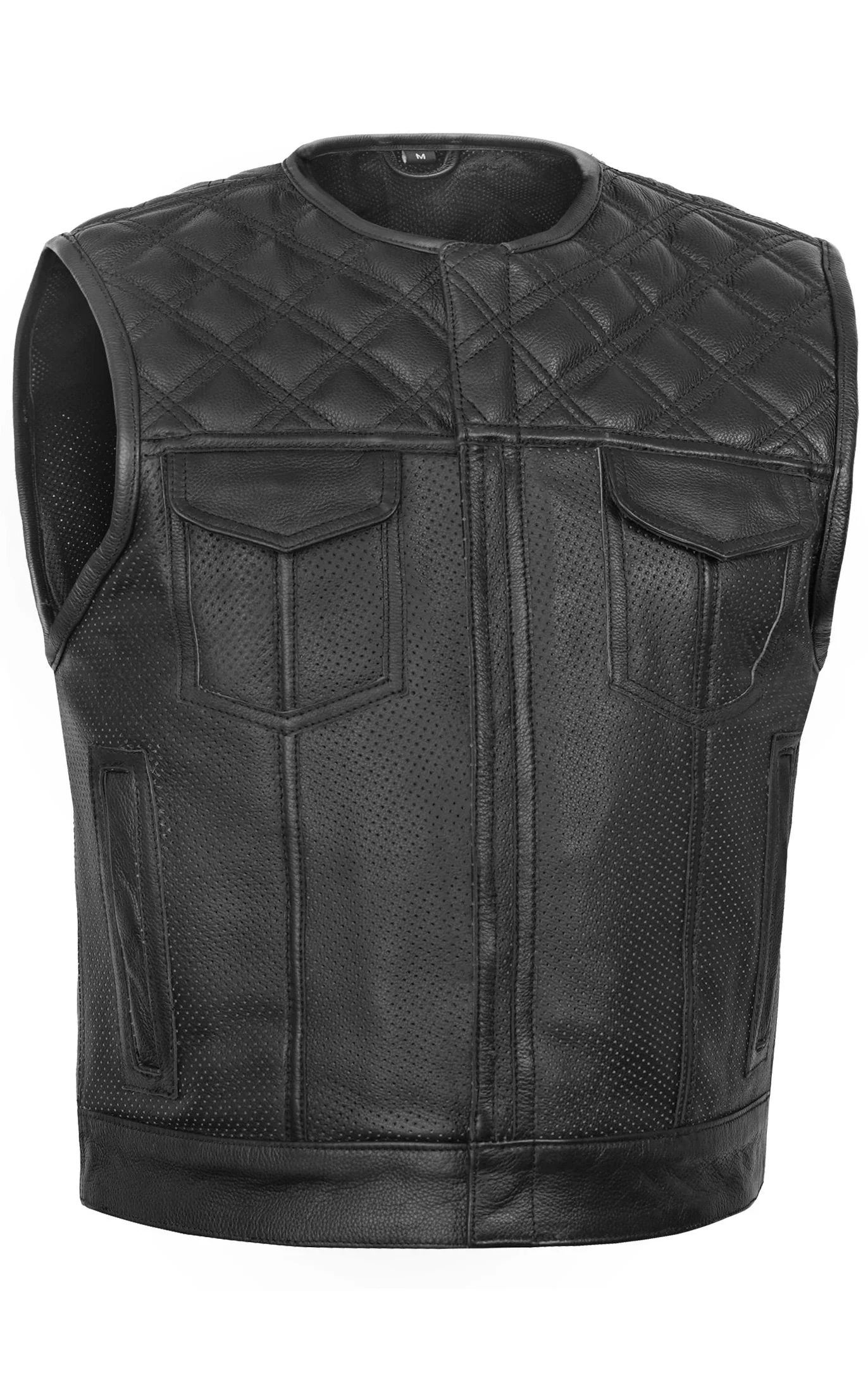 Clubhouse Men's Low Cut Motorcycle Leather Vest