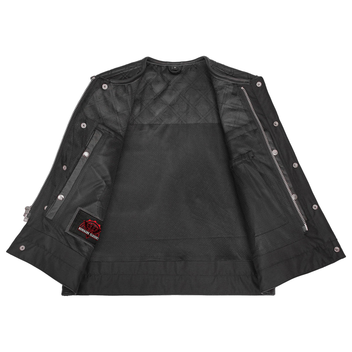 Clubhouse Men's Low Cut Motorcycle Leather Vest