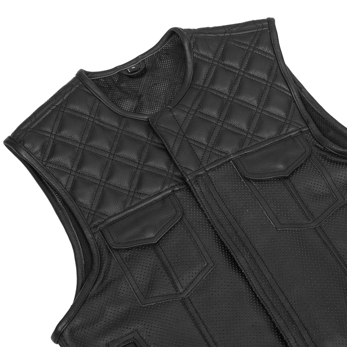Clubhouse Men's Low Cut Motorcycle Leather Vest