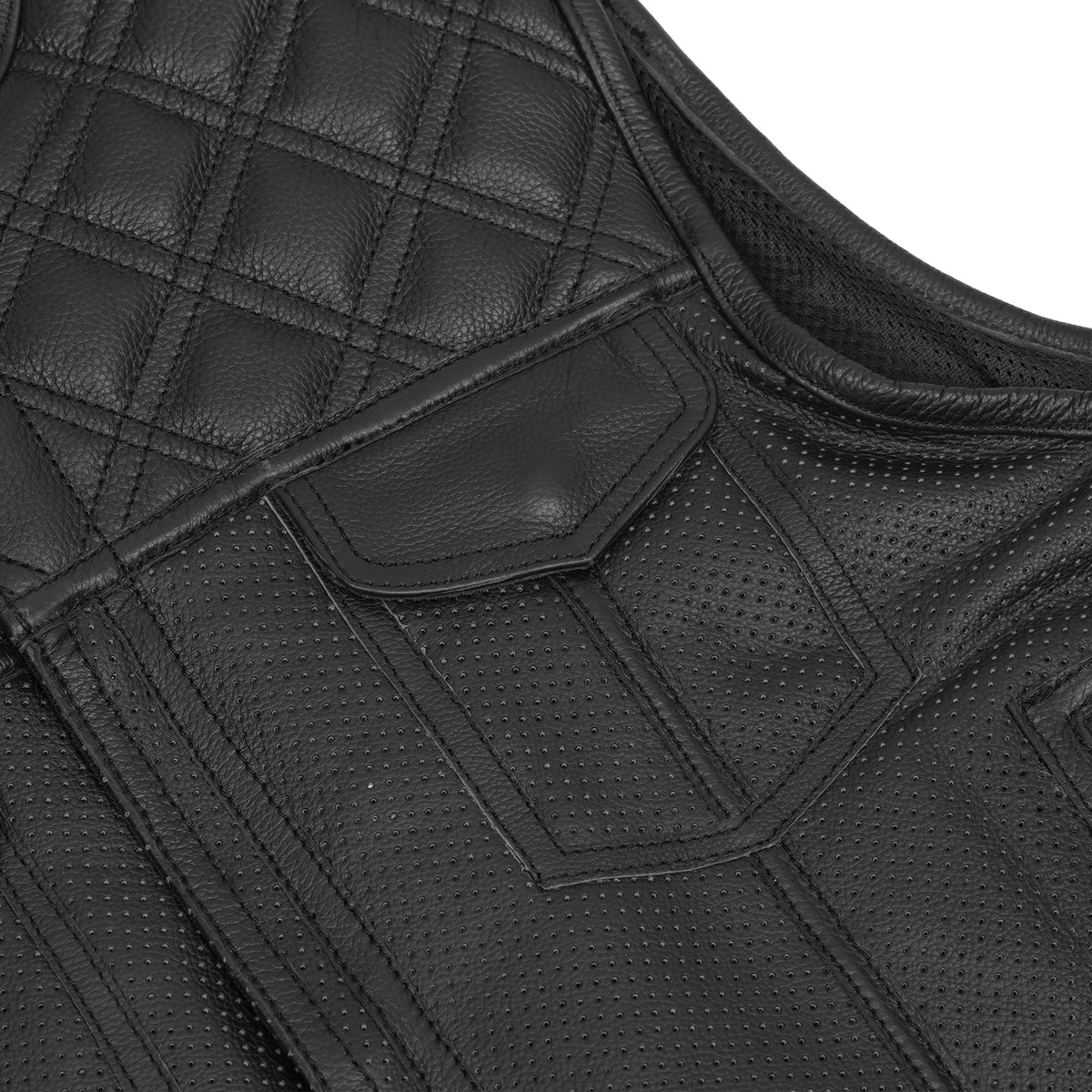 Clubhouse Men's Low Cut Motorcycle Leather Vest