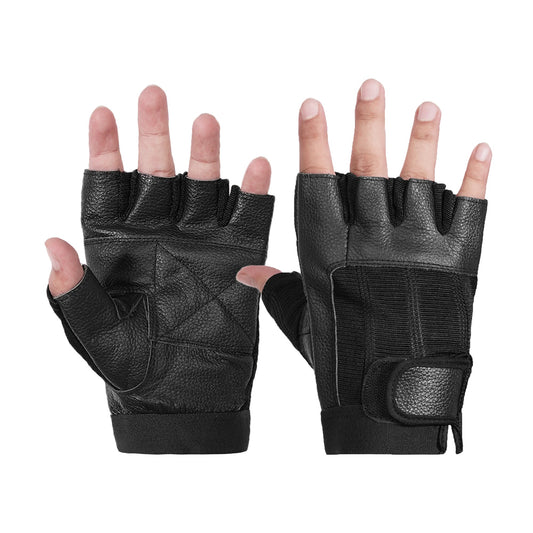 Leather / Mesh Fingerless Glove