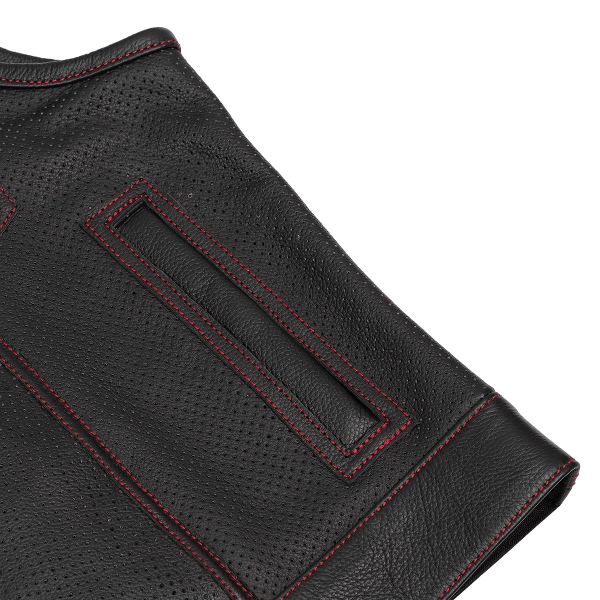 Canyonforge Men's Perforated Low Cut Motorcycle Leather Vest