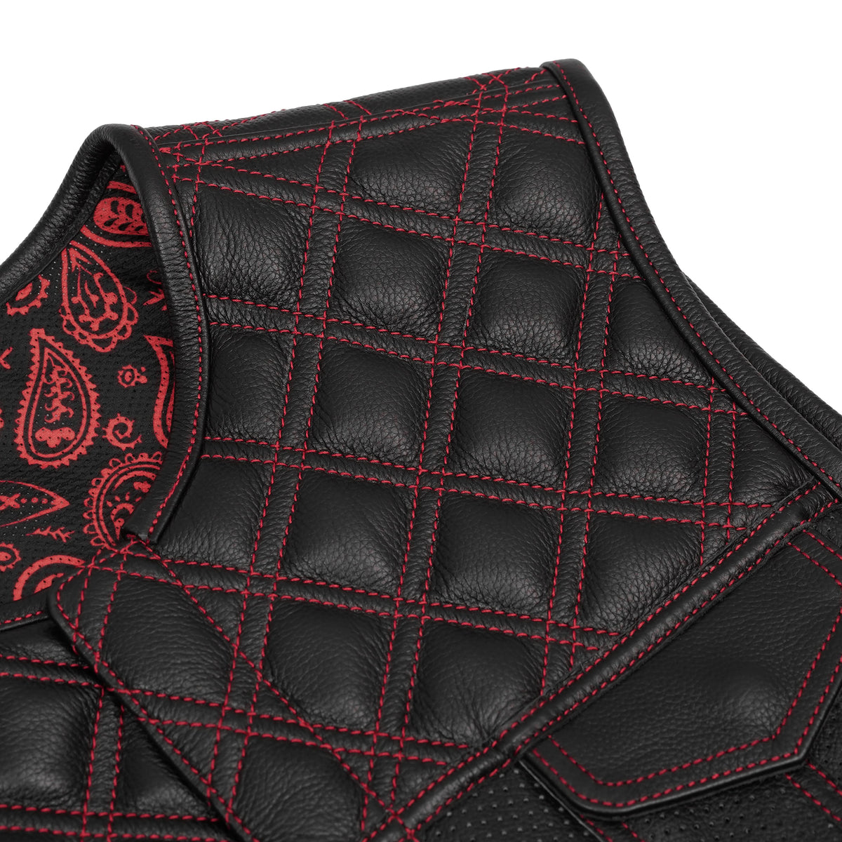 Canyonforge Men's Perforated Low Cut Motorcycle Leather Vest