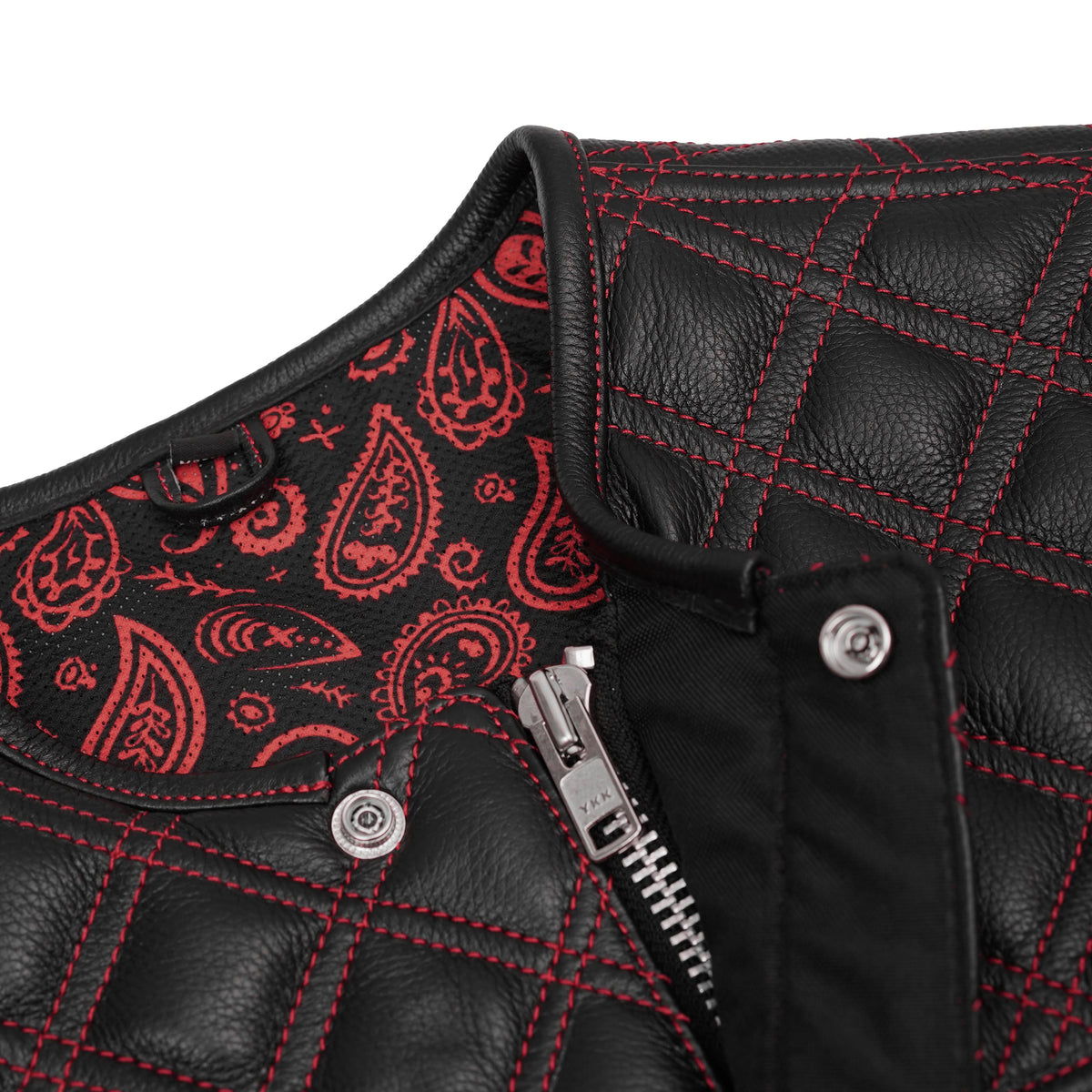 Canyonforge Men's Perforated Low Cut Motorcycle Leather Vest