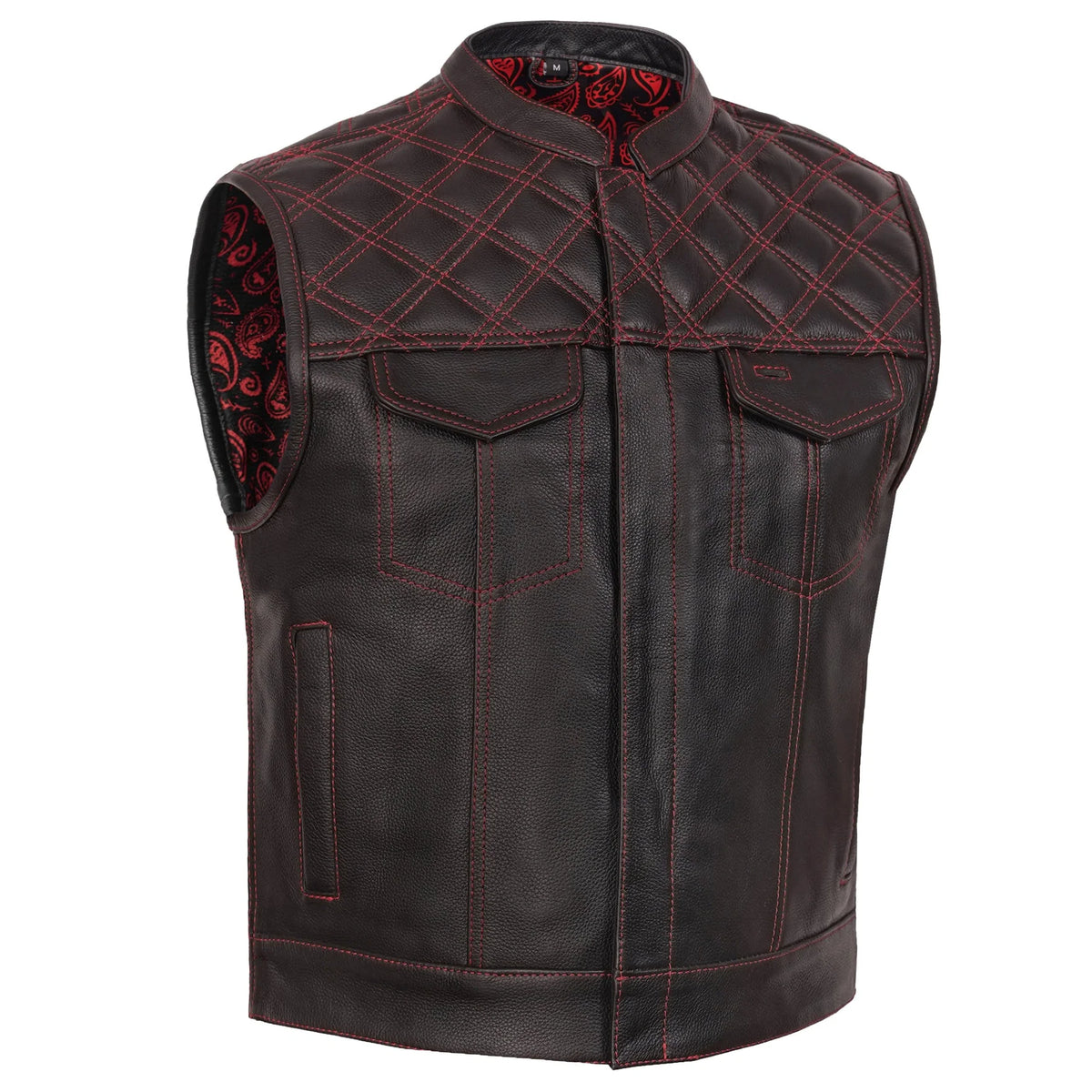 Stonewolf Mens Low Cut Leather Motorcycle Vest
