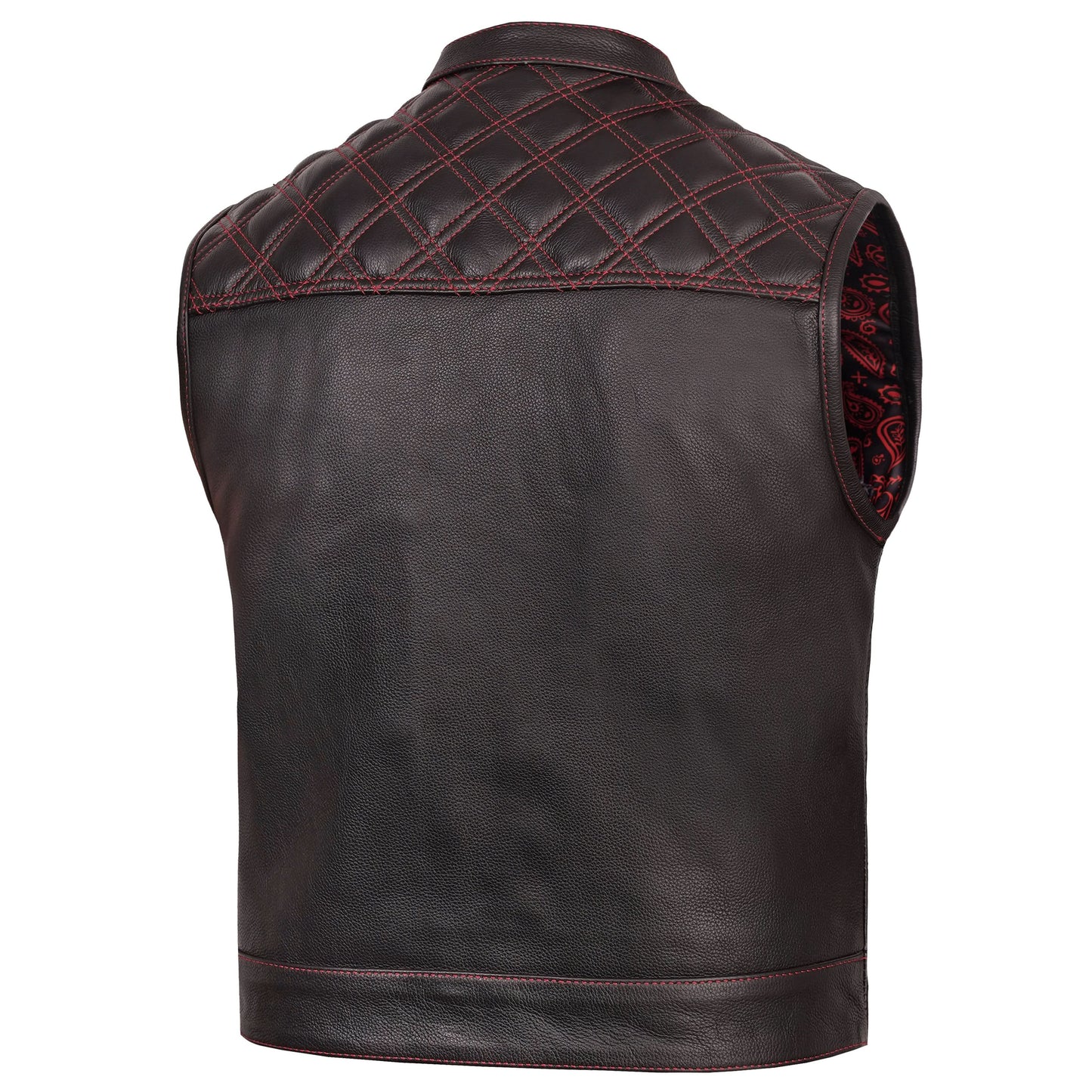 Stonewolf Mens Low Cut Leather Motorcycle Vest
