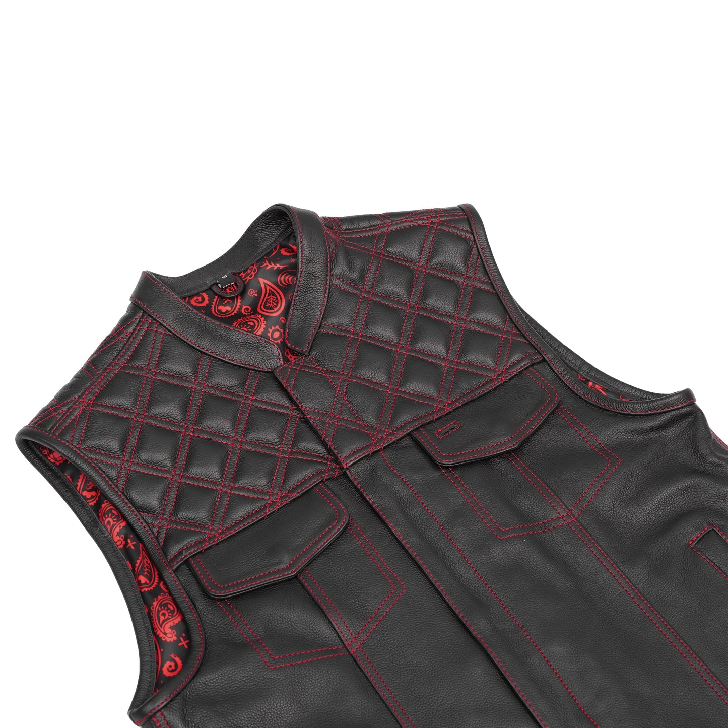 Stonewolf Mens Low Cut Leather Motorcycle Vest