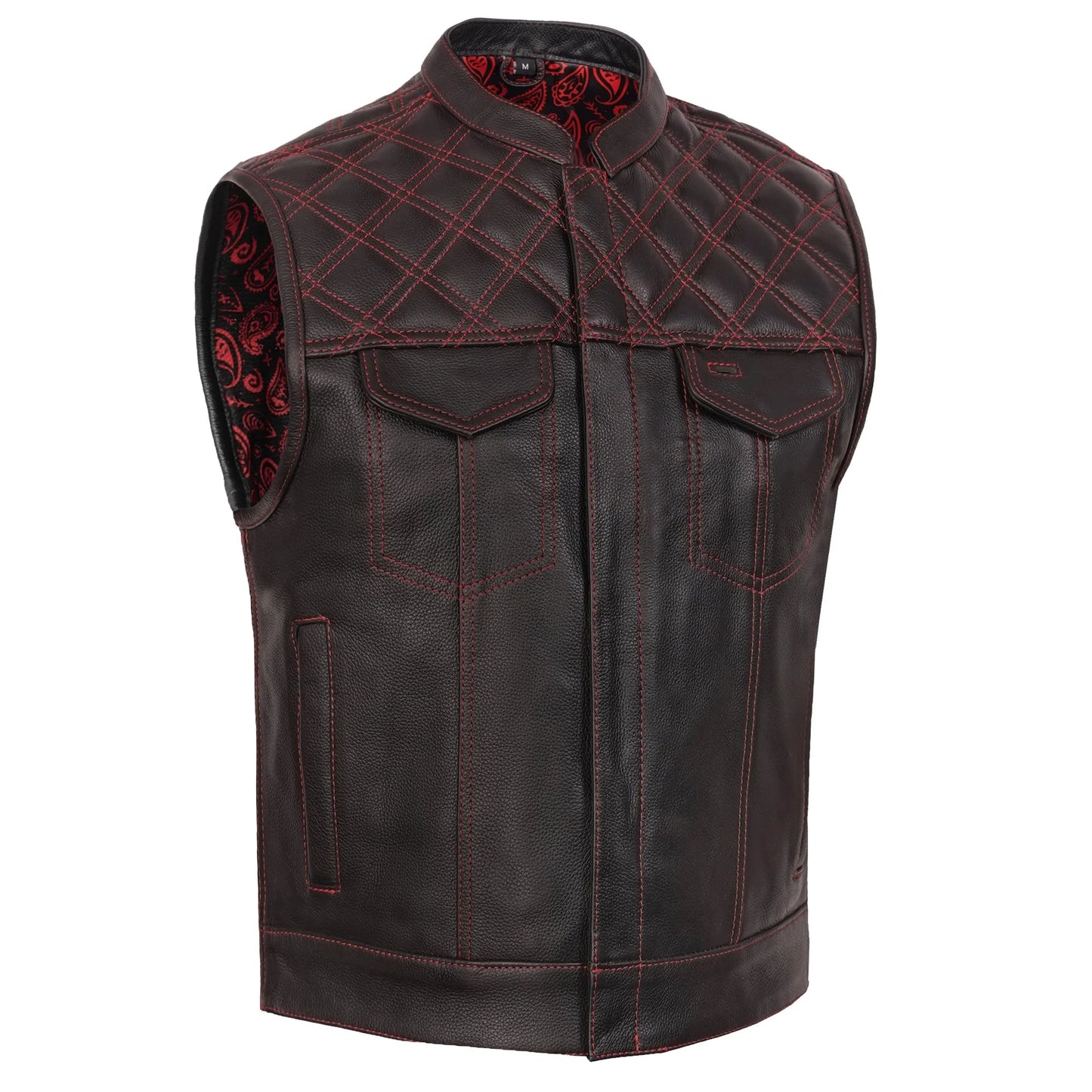 Firedust Men's Motorcycle Leather Vest