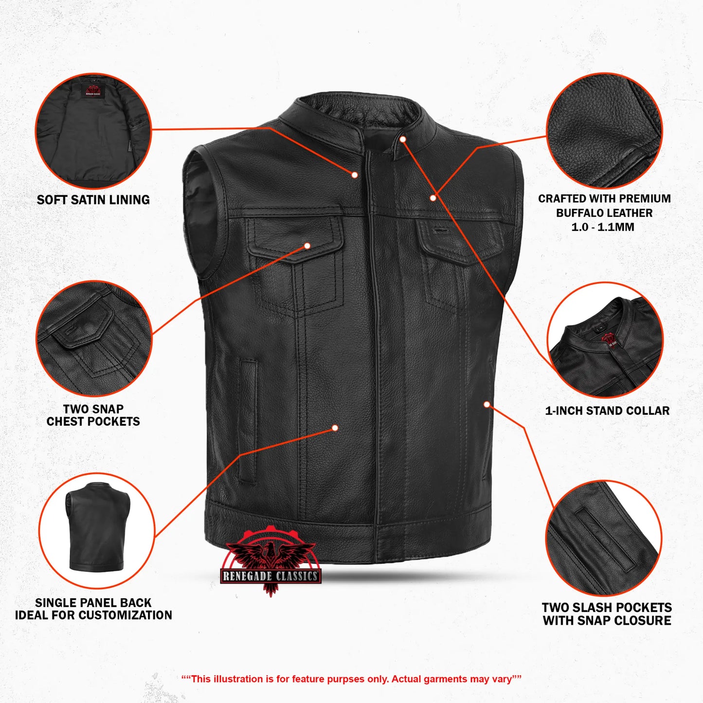 Street King Kids Motorcycle Leather Vest