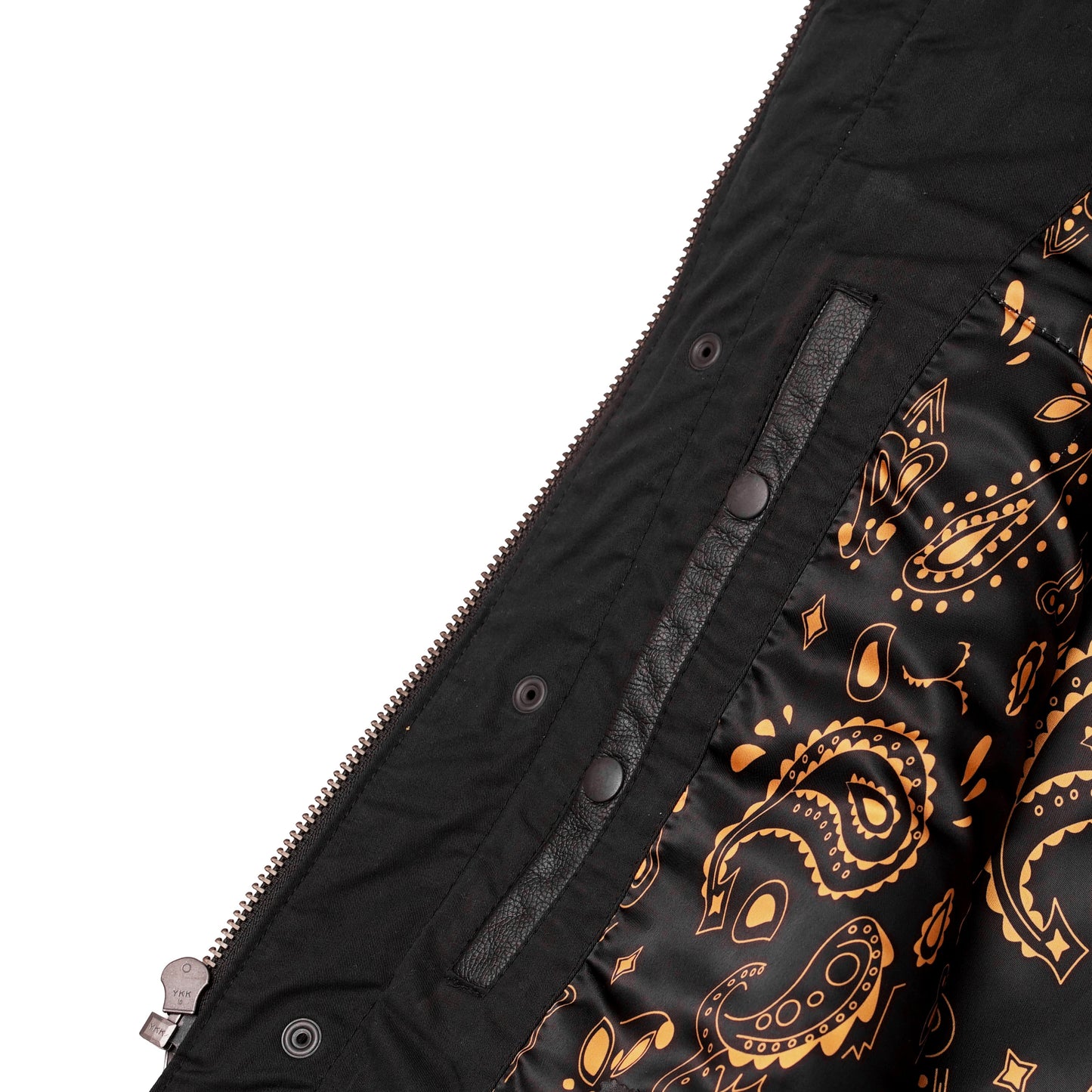 Men's Gold Rush Black Leather Vest - Yellow Stitching