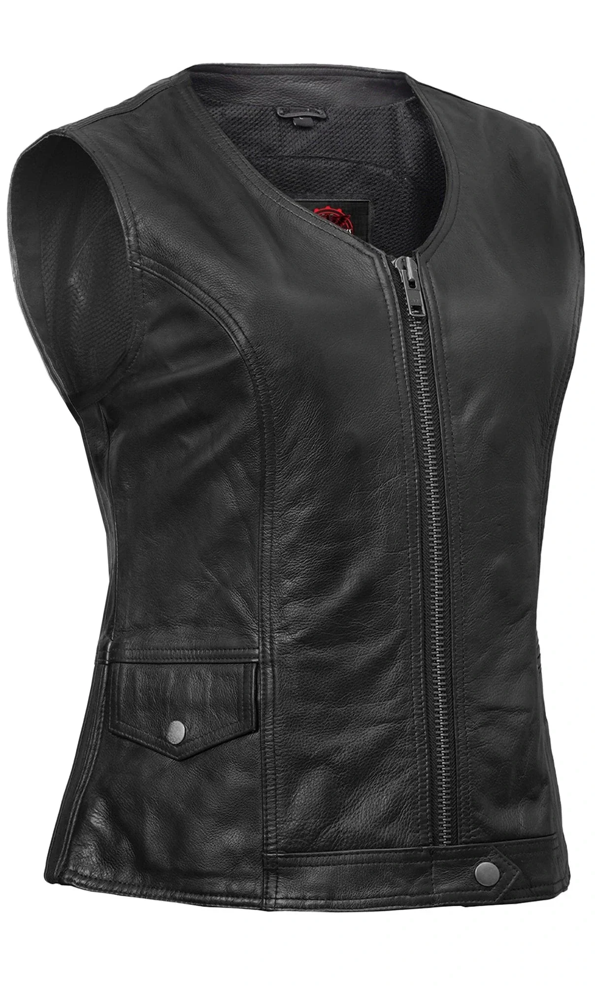 Drakelle Women’s Leather Motorcycle Vest