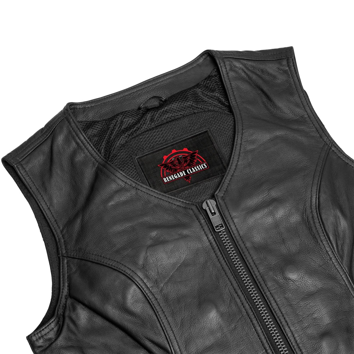 Drakelle Women’s Leather Motorcycle Vest