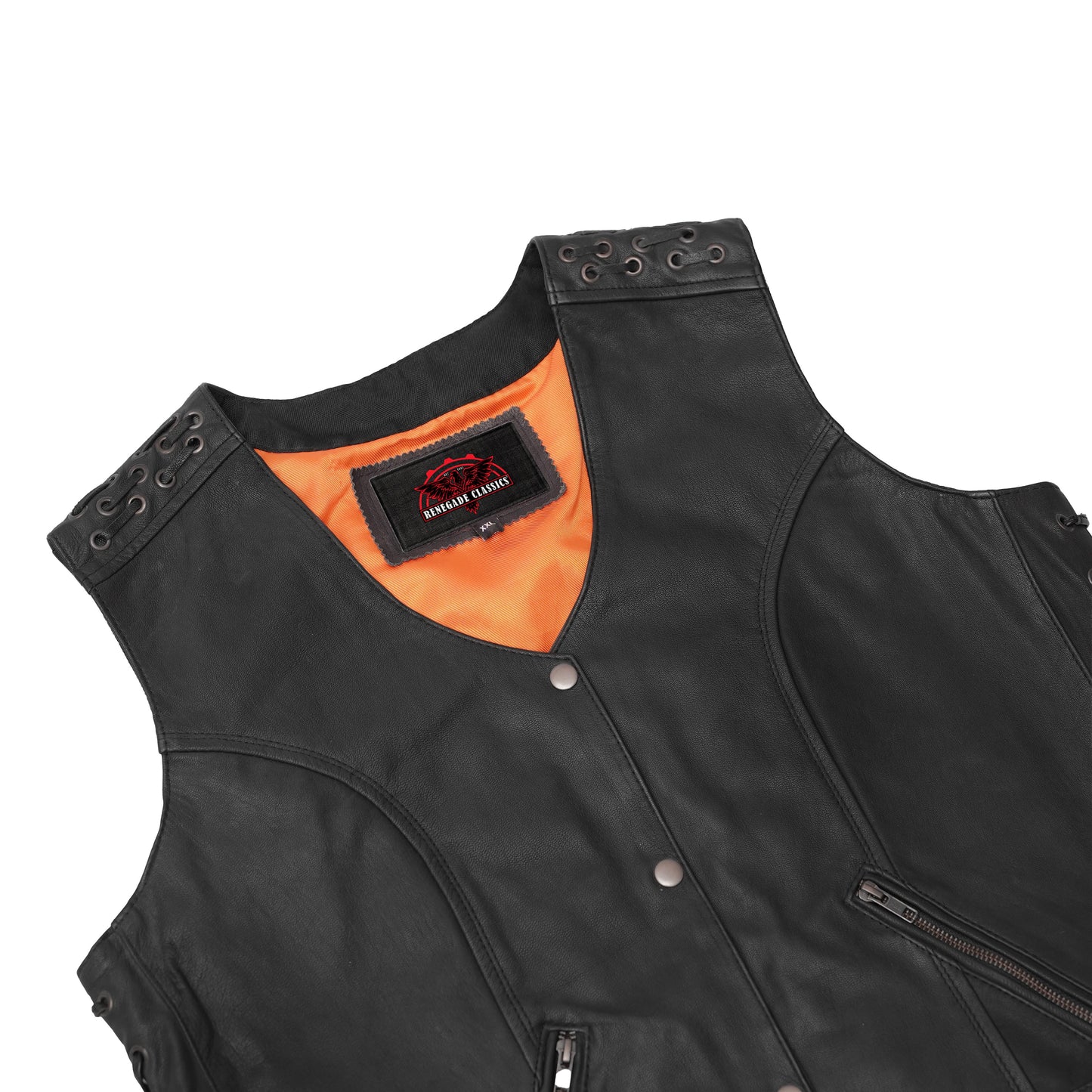 Women's Vest with Grommet and Lacing Accents