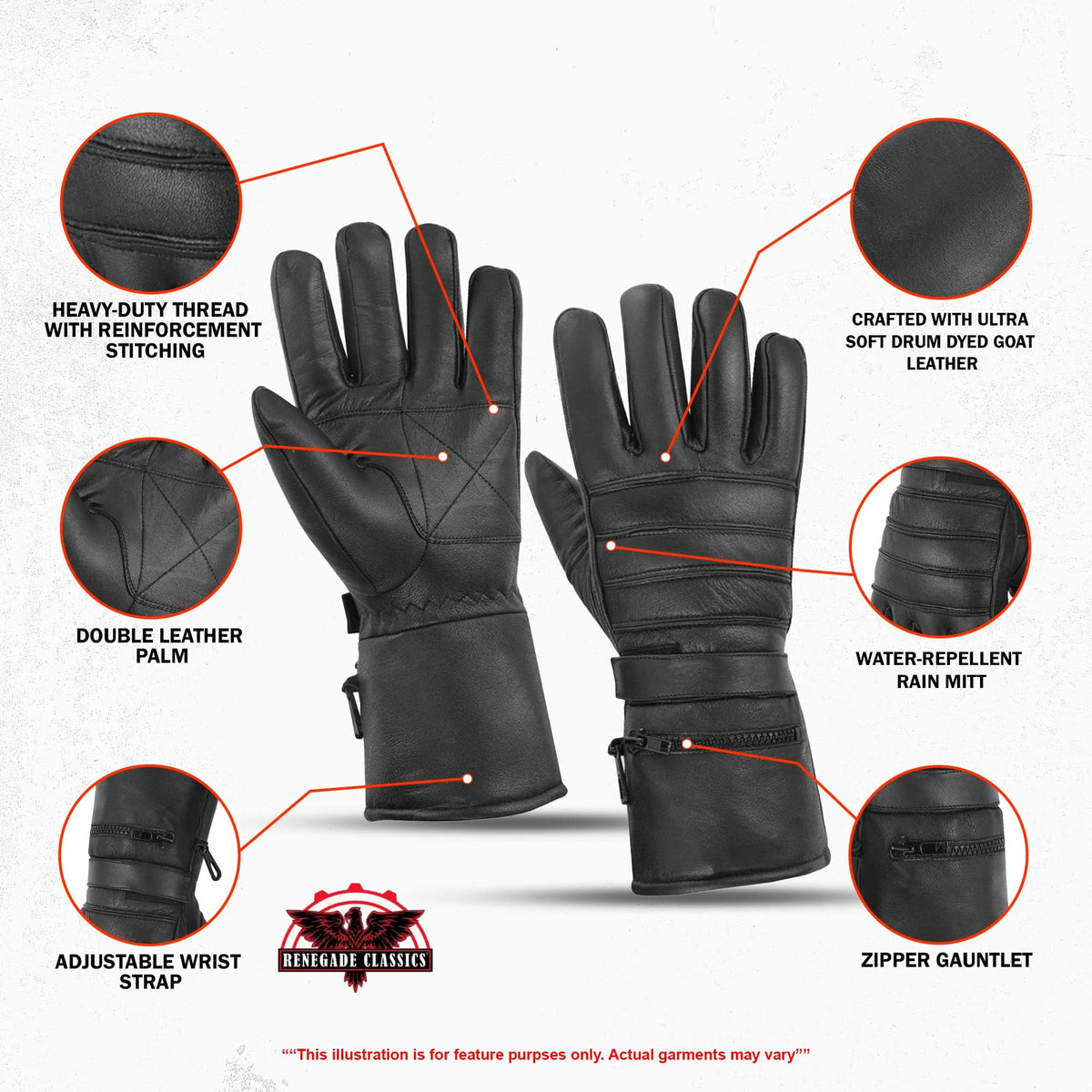 Harbin Men’s Gauntlet Motorcycle Gloves