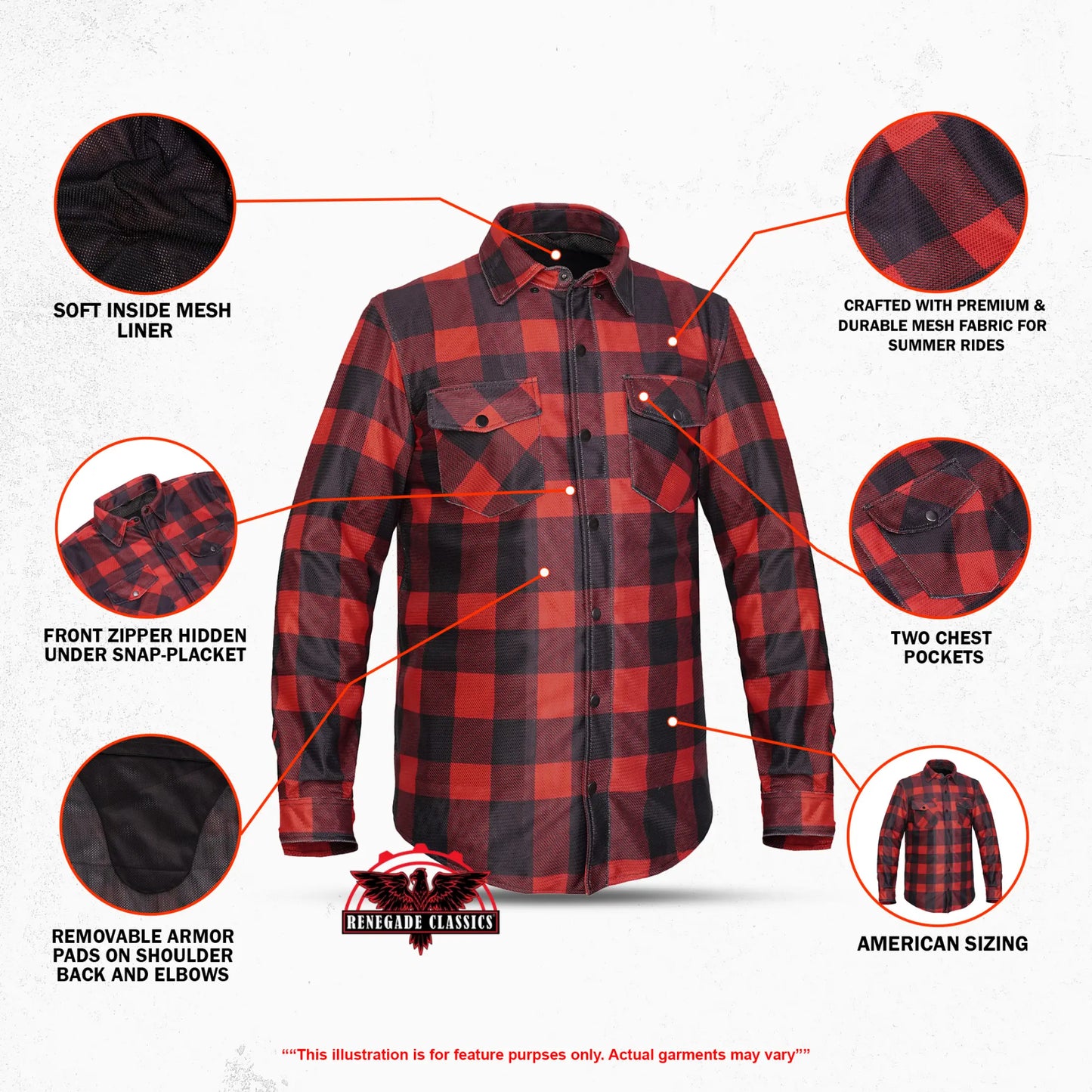 Rumble Men’s Mesh Flannel Riding Shirt